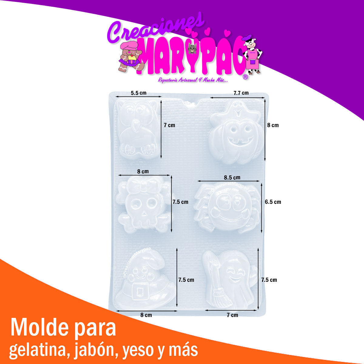 🎃 Molde Surtido Halloween (6 cavidades) 🕸️