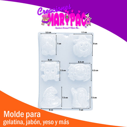 🎃 Molde Surtido Halloween (6 cavidades) 🕸️