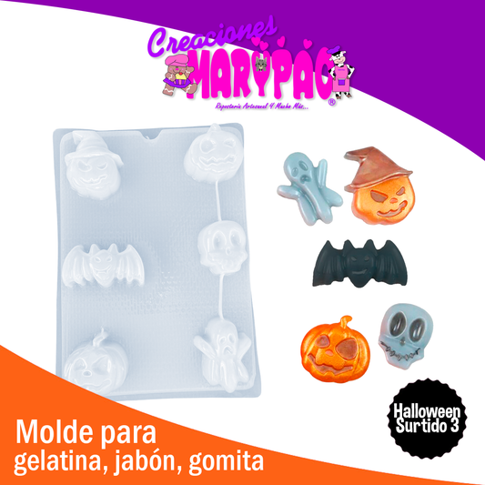 Molde Halloween Fantasma Calabaza Murciélago