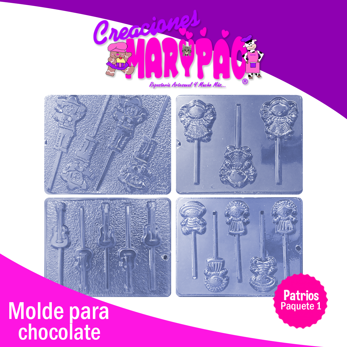 Moldes Para Paletas de Chocolate Fiestas Patrias Mod.1