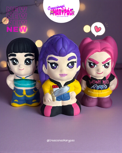 Molde Para Alcancía de Yeso Guerreras K-Pop Zoey🌟