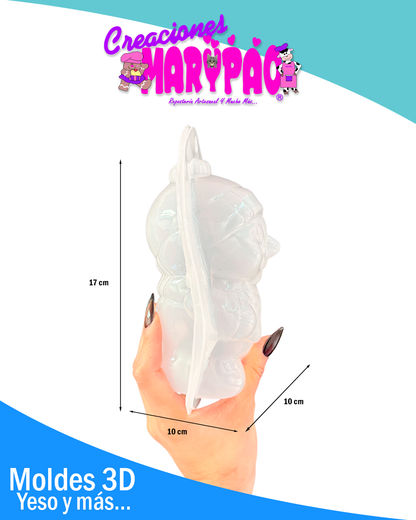 Molde Para Alcancía De Yeso Muñeco de Nieve ☃️
