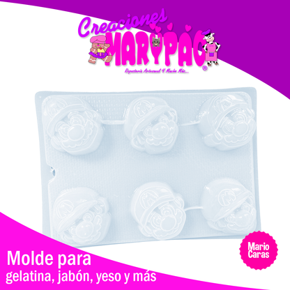 Molde Mario Bros Caras Gelatinas Figuras de Yeso