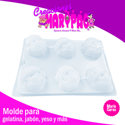 Molde Mario Bros Caras Gelatinas Figuras de Yeso