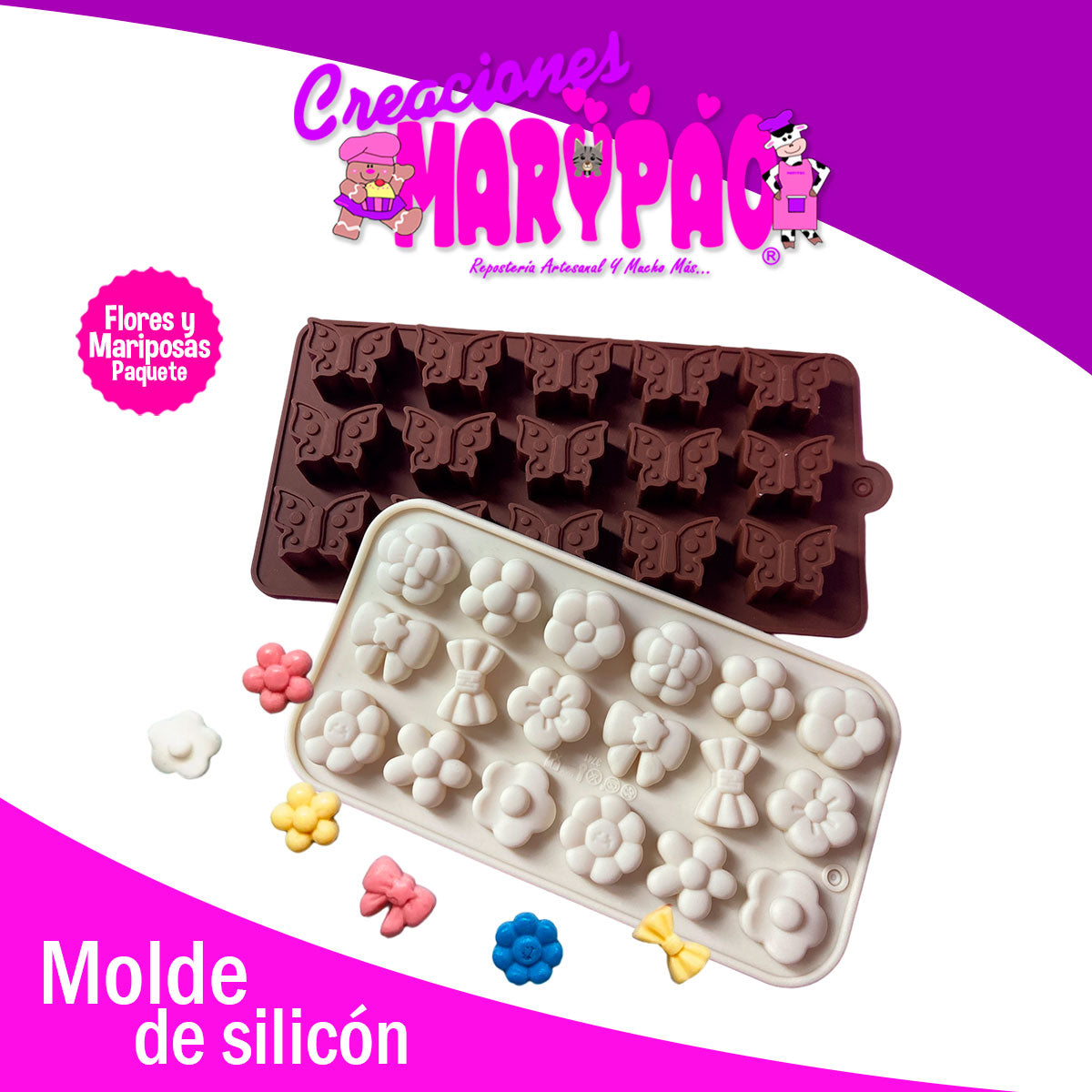 Moldes De Silicón Mariposas y Flores Pack