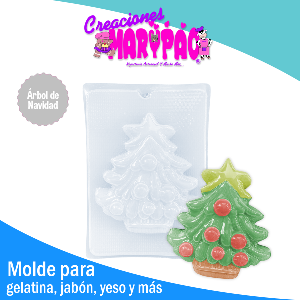 Molde Árbol de Navidad Gelatinas Yeso