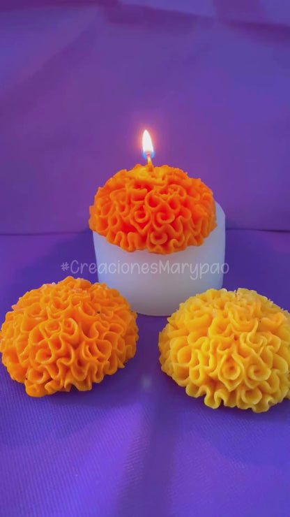 Molde De Silicón Velas Flor de Cempasúchil Grande