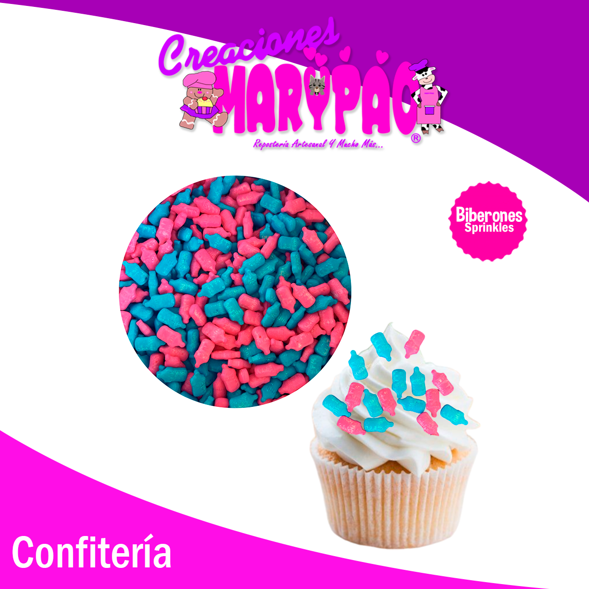 Sprinkles Baby Shower Biberones Confite Cupcakes