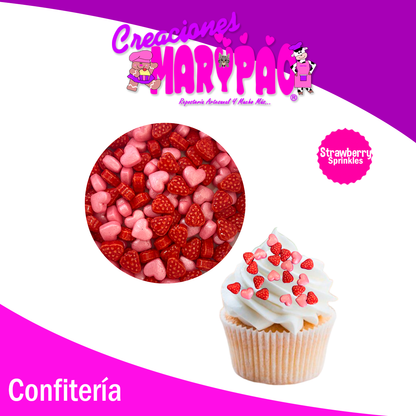 Sprinkles Strawberry Fresas y Corazones Confite Cupcakes