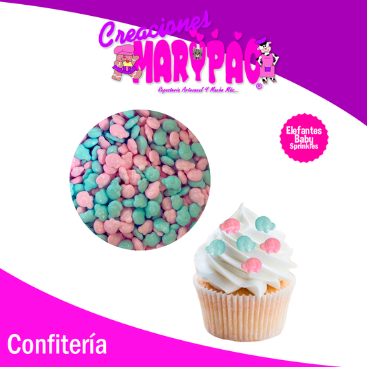 Sprinkles Baby Shower Elefantes Confite Cupcakes