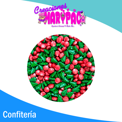 🎄Sprinkles Navidad Pinos y Esferas 120 gr✨