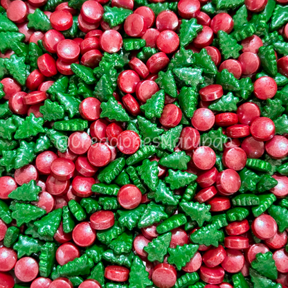 🎄Sprinkles Navidad Pinos y Esferas 120 gr✨