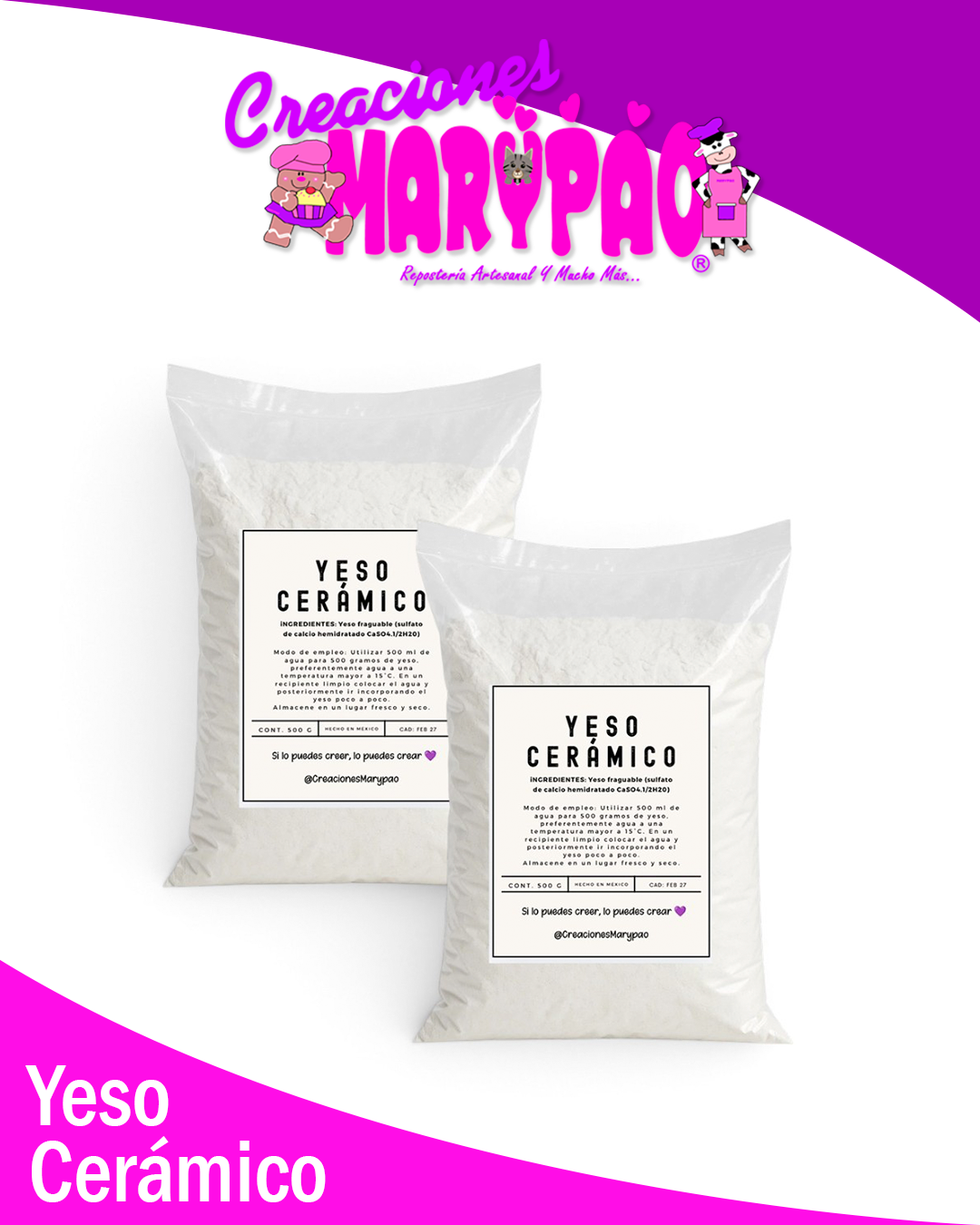 Yeso Cerámico - Ideal para Manualidades✨