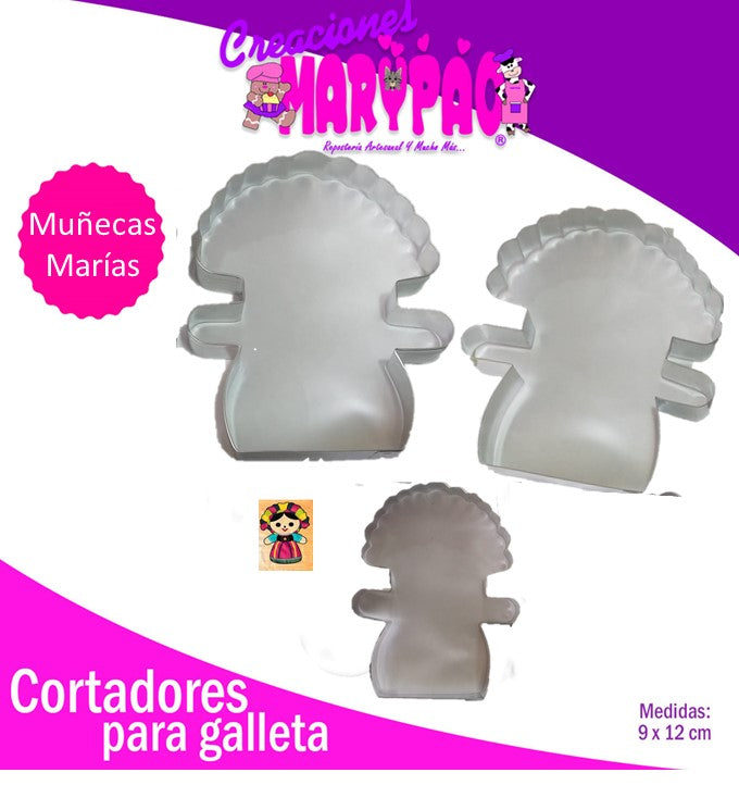 Cortadores Fiestas Patrias Muñeca María Lele 3 Pzas