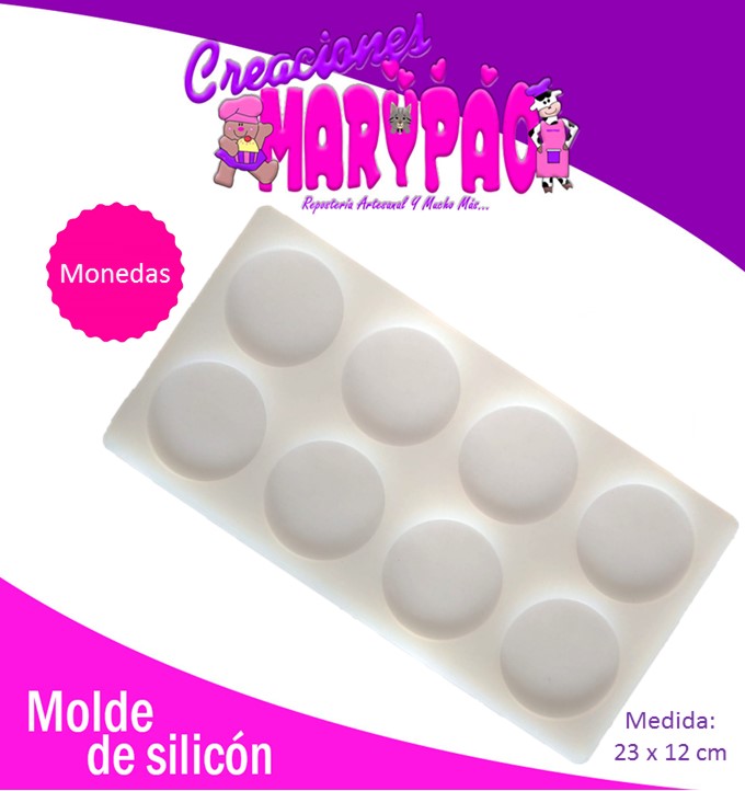 Molde De Silicón Redondo Monedas Chocotransfer