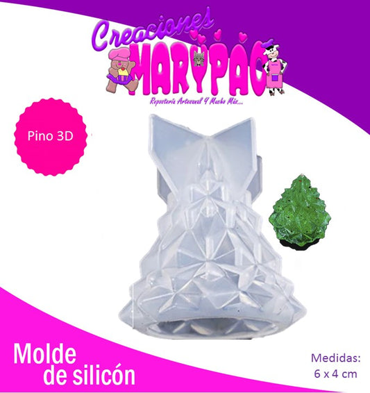 Molde De Silicón Árbol Geométrico 3D 6cm