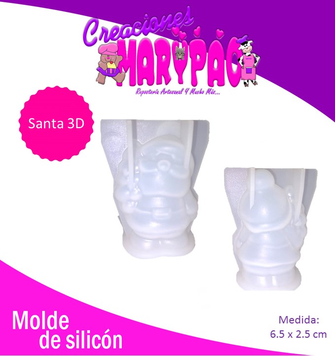 Molde De Silicón Santa con Pino 3D 6.5cm