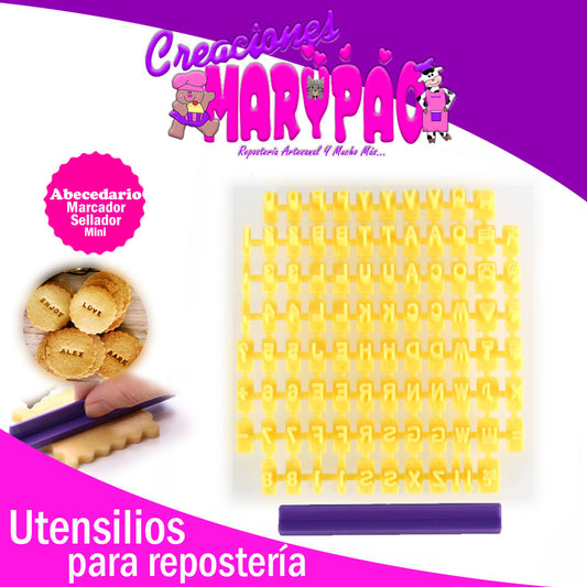 Marcador Sello Letras Números Galletas Fondant Abecedario Mini - Creaciones Marypao