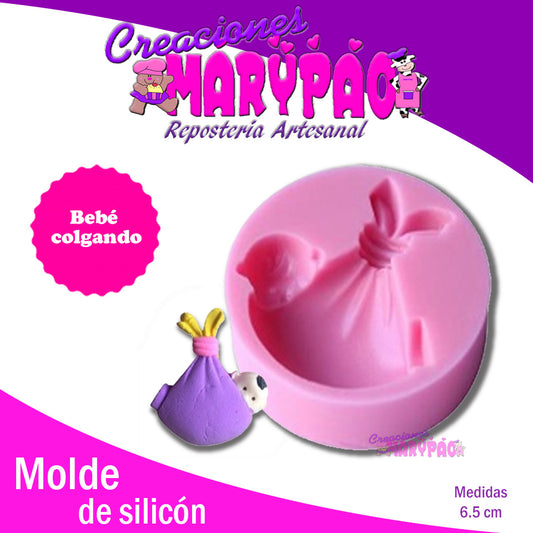 Molde De Silicón Bebé Colgando Pañal - Creaciones Marypao