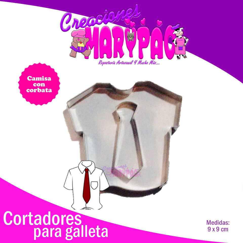 Cortador De Galleta Camisa Con Corbata - Creaciones Marypao