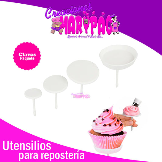 Clavos Para Rosas Decorar Cupcakes Repostería 4 Pzas - Creaciones Marypao