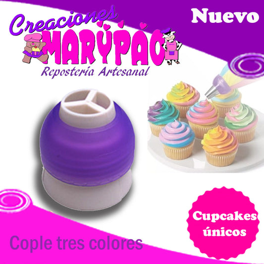 Cople Para Cupcakes De Tres Colores Para Duyas Rusas Grandes - Creaciones Marypao