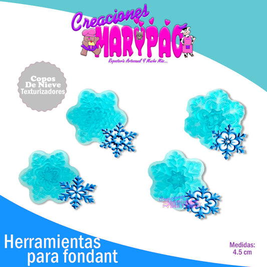 Copos De Nieve Texturizadores Fondant - Creaciones Marypao