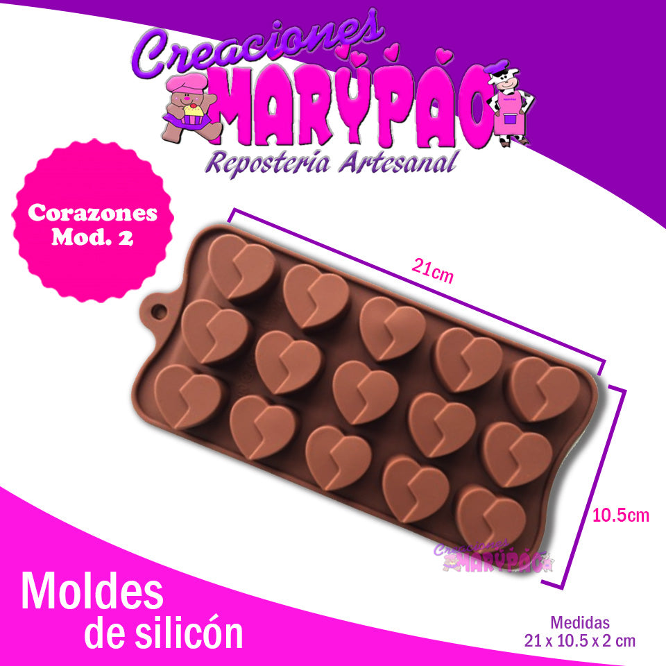 Molde De Silicón Corazon Mod. 2 - Creaciones Marypao