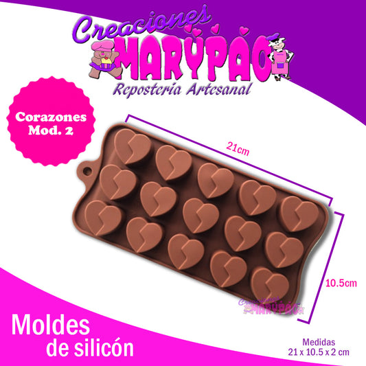 Molde De Silicón Corazon Mod. 2 - Creaciones Marypao