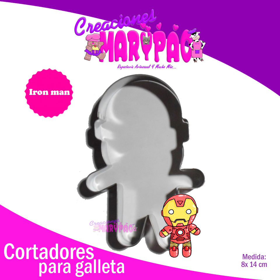 Cortadores Para Galleta Superhéroe Iron - Creaciones Marypao