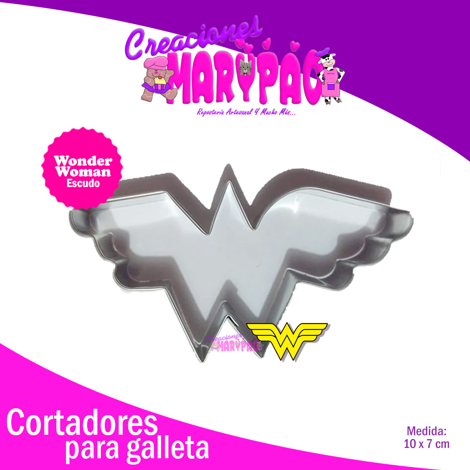 Cortador De Galleta Escudo Mujer Maravilla - Creaciones Marypao