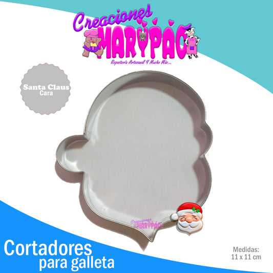 Cortador De Galleta Cara de Santa Claus Navidad - Creaciones Marypao