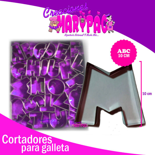 Cortadores Galletas Letras Abecedario 10 cm - Creaciones Marypao