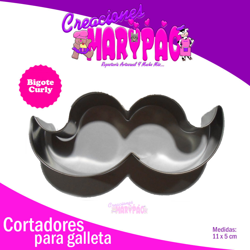 Cortador De Galleta Bigote Curly - Creaciones Marypao