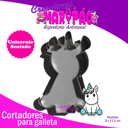 Cortador De Galleta Unicornio Sentado - Creaciones Marypao