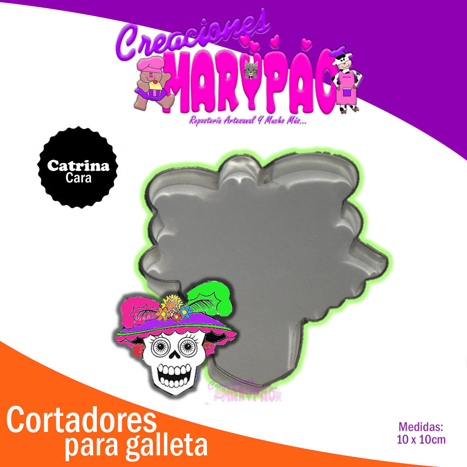 Cortador Galleta Catrina Cara - Creaciones Marypao