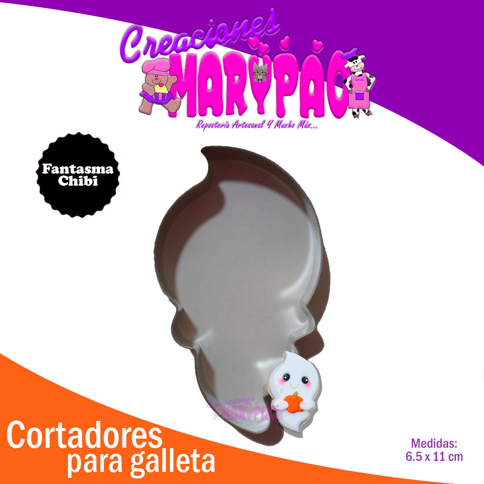 Cortador De Galletas Fantasma Chibi - Creaciones Marypao