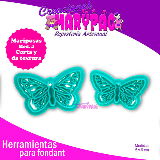 Cortadores Texturizadores Mariposas Mod 4 - Creaciones Marypao