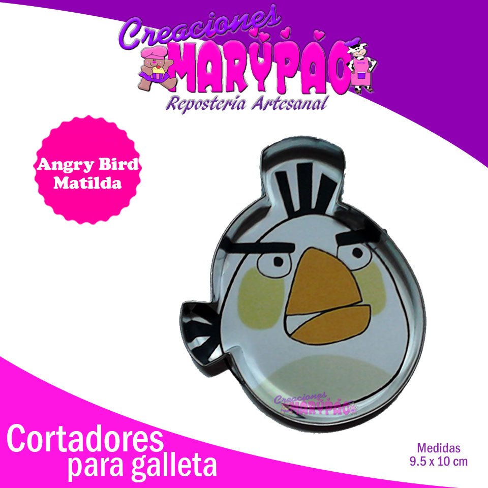 Cortador de Galletas Pajaro Enojado Blanco - Creaciones Marypao