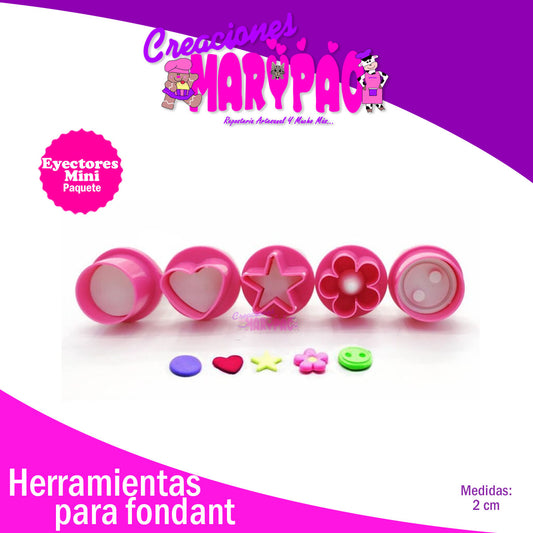 Paquete de Cortadores Eyectores Mini Para Fondant - Creaciones Marypao