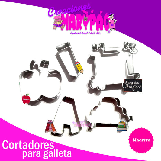 Cortadores Galletas Día Del Maestro 5 pzas