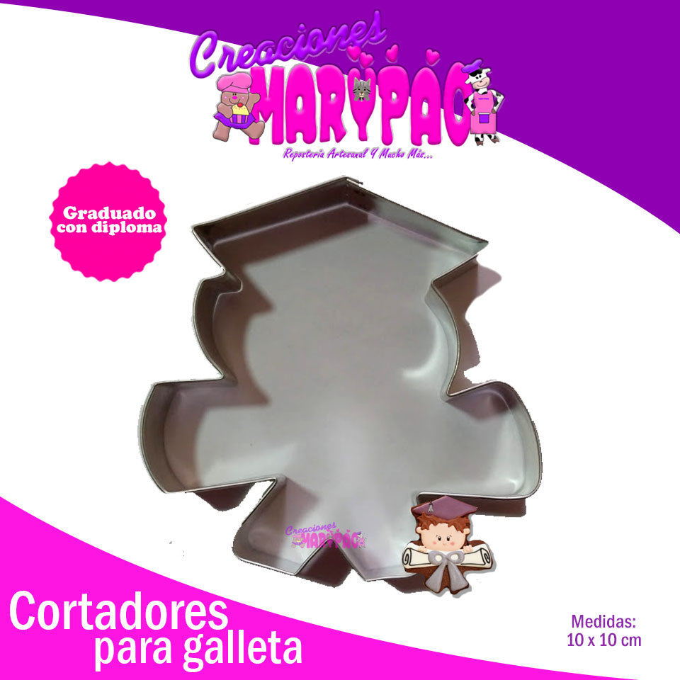 Cortador De Galleta Graduado Con Diploma Galletas Graduación - Creaciones Marypao