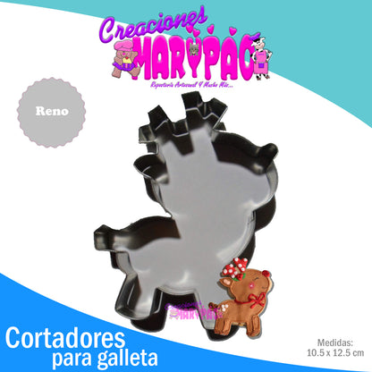 Cortador De Galleta  Reno Completo Navidad - Creaciones Marypao