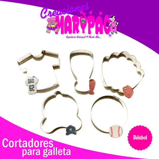 Cortadores De Galleta Día Del Padre Béisbol Papá 5 Pz