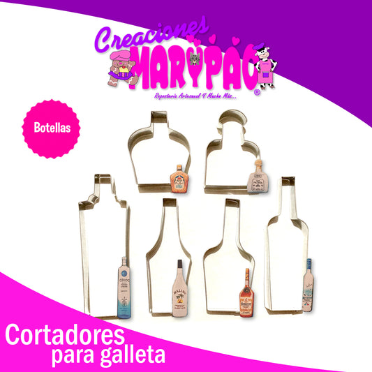 Cortadores Día Del Padre Botellas Galleta Paq 6pzas