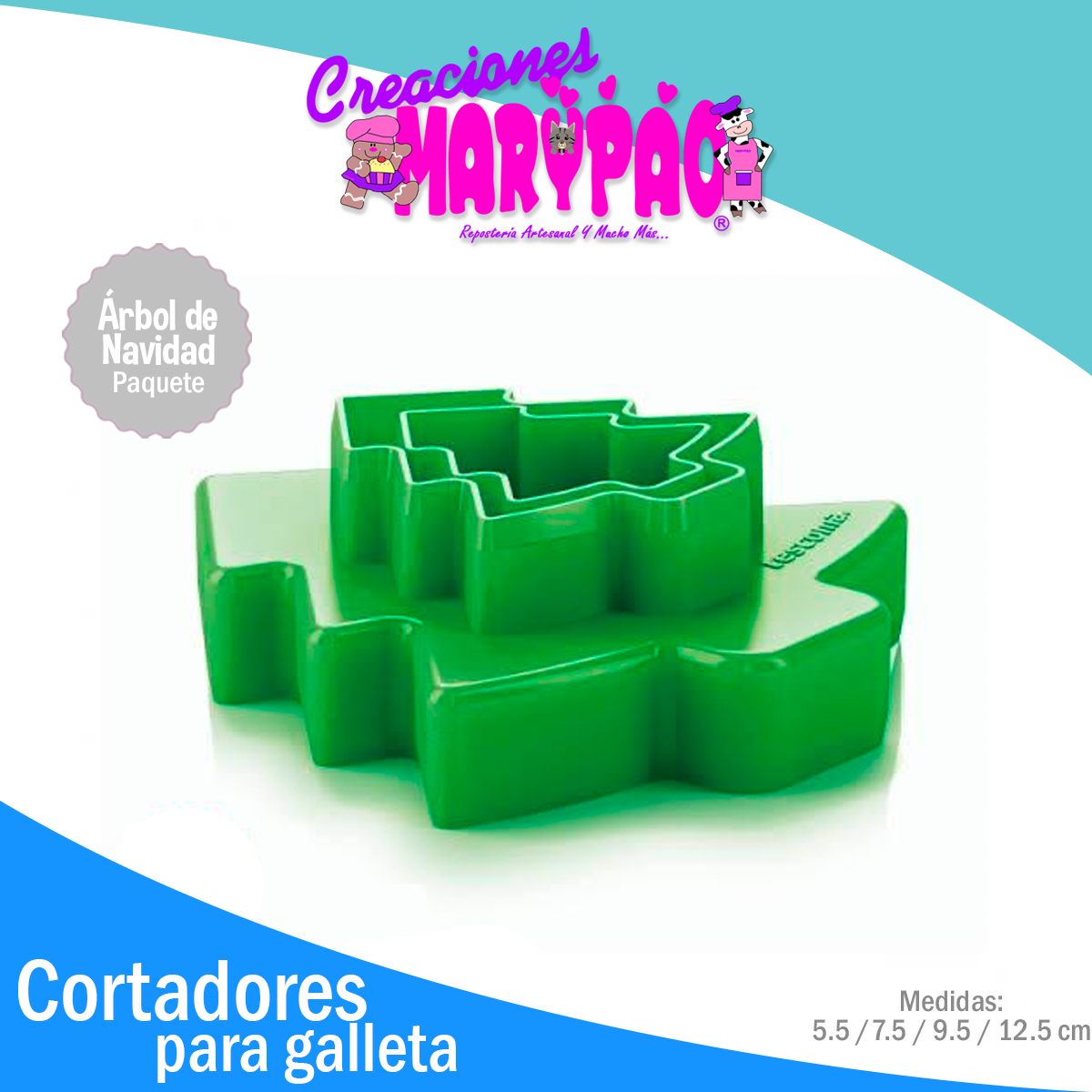 Paquete De Cortadores De Galletas Navidad Pino y Jengibre Dobles