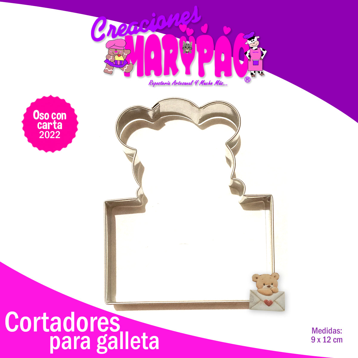 Cortador Galleta Oso Con Carta 2022 Amor Febrero