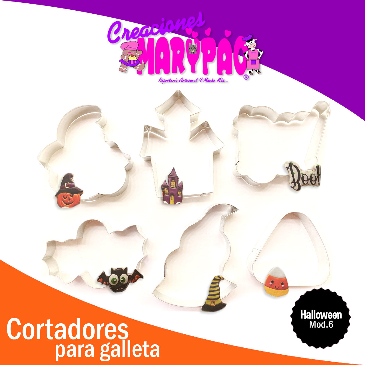 Cortadores De Galletas Halloween Casa embrujada Sombrero Boo