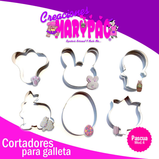 Cortadores De Galleta Pascua Conejo Huevo Canasta 🧺