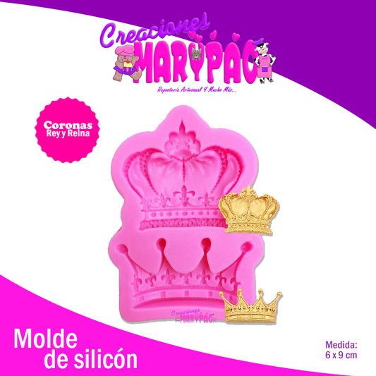 Molde Silicón Coronas Rey Reina Princesa - Creaciones Marypao
